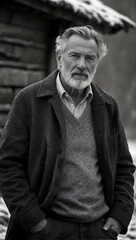 Fototapeta premium portrait of a middle-aged man outside