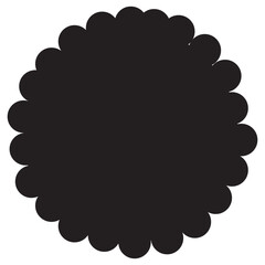 Scalloped shape. Clipart image isolated on white background