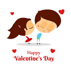 Vector illustration of Happy Valentines Day social media feed template