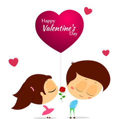 Vector illustration of Happy Valentines Day social media feed template