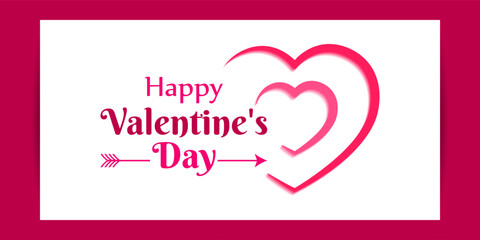 Vector illustration of Happy Valentines Day social media feed template