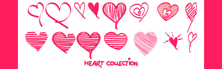 Vector illustration of Happy Valentines Day Hearts collection social media feed template