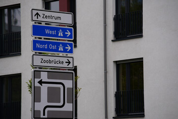 Fototapeta na wymiar close-up photo of street signs in germany