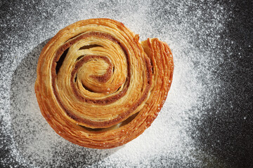 Puff pastry cinnamon bun