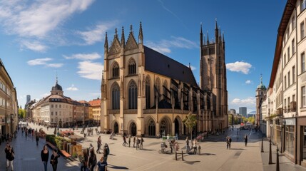 Fototapeta premium Panoramic view of St. Vitus Cathedral in Prague, Czech Republic