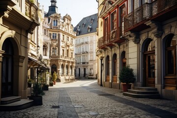 Street in the old town of Bratislava, Slovakia.
