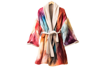 Vivid Velvet: Dressing Gown in a Palette of Colors for Stylish and Soft Comfort Isolated on Transparent Background