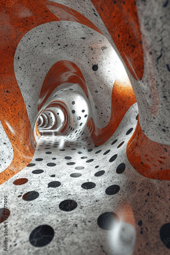 Poster a virtual reality world entirely designed in dynamic dalmatian print themes.