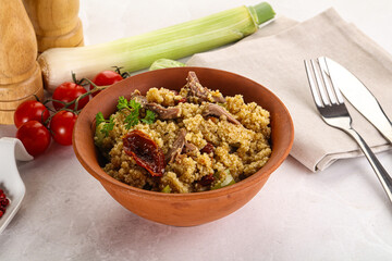 Bulgur with lamb and vegetables