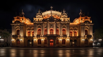 Fototapeta na wymiar Old Opera House at night in Ho Chi Minh City, Vietnam