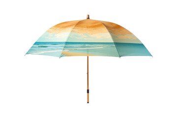 Compact Coastal Shelter: Portable Beach Umbrella for Easy Sun Relief - Isolated on Transparent Background