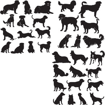 Set of Dog silhouette