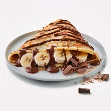 Cr&ecirc;pes aux chocolat avec une banane couper en morceaux