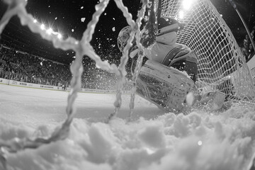 The exhilarating moment of a hockey puck hitting the back of the net.
