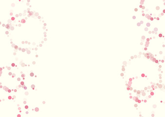 ピンクの可愛らしい水玉模様の背景イラスト・和風・パステルカラー・飾り枠 - obrazy, fototapety, plakaty