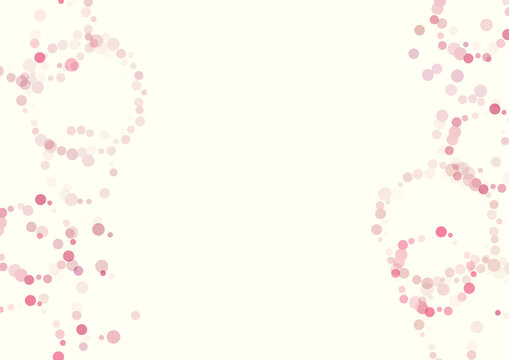 ピンクの可愛らしい水玉模様の背景イラスト・和風・パステルカラー・飾り枠