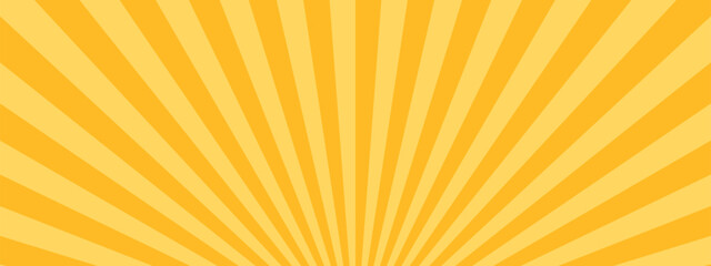 シンプルな集中線　サンバースト　黄色　オレンジ　素材　バナー　背景　横　横長  バナー　ハロウィン