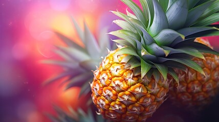 Pineapple on abstract background.