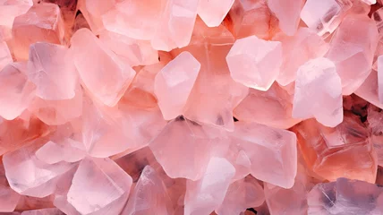 Foto op Aluminium Himalayan pink salt crystals close-up background. © AIExplosion