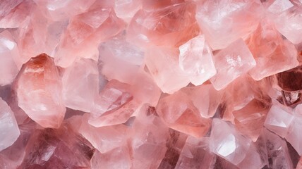 Himalayan pink salt crystals close-up background.