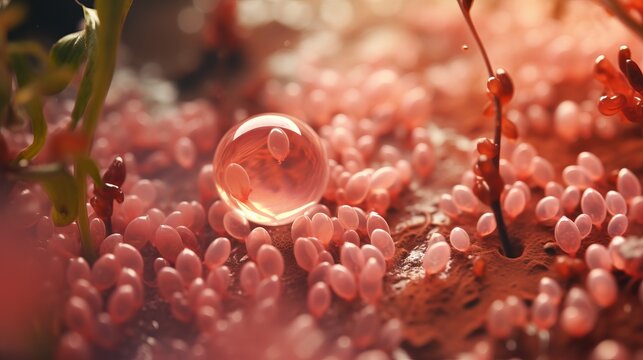 Human fertility  fertilization of human egg cell by sperm, with copyspace for informative text