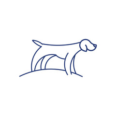 Dog line art logo design simple