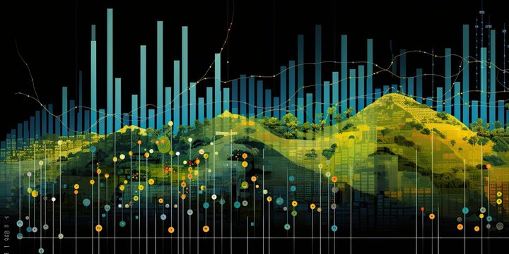 Images depict data visualizations, graphs, or analytics tools used in agricultural contexts