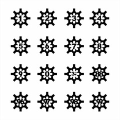 Logo design with wrench and various numbers. Unique concept logo.