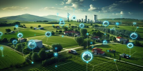 Represents the integration of Internet of Things (IoT) devices in farming practices