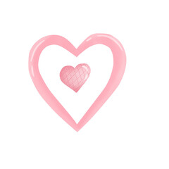 pink heart isolated on white,Valentine's Day, cute love