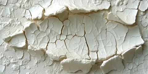 White cracked paint texture on surface for background use