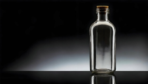 Empty bottle with black transparent background 