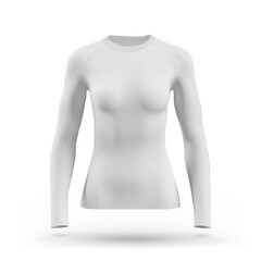 Long Sleeve Compression T-Shirt Women Front View on white background