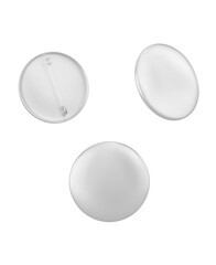 Metallic Button Pin on white background