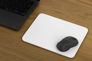 mouse pad on wooden table © Gustavo Comunello