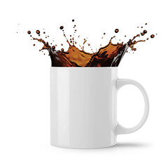 mug with splash on white background