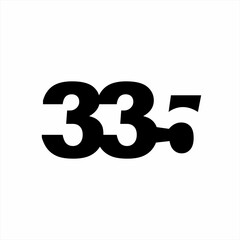 Simple vintage number 335 logo design.