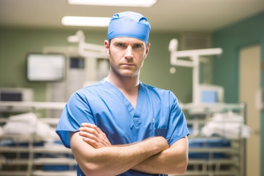 Portrait Of Confident Surgeon With Arms Crossed In A Hospital