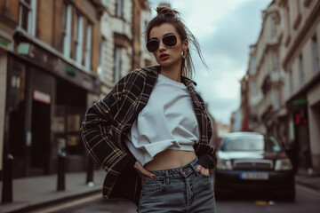 Obraz premium Trendy young woman in urban setting