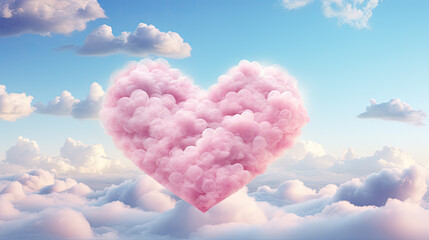 Pink heart cloud shape, Valentine's day, Anniversary, a weeding.