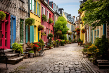 Colorful houses in the old town of Honfleur, Normandy, France - obrazy, fototapety, plakaty