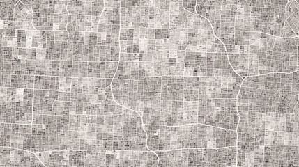 Abstract fictional city map. Monochrome city map with road network - obrazy, fototapety, plakaty