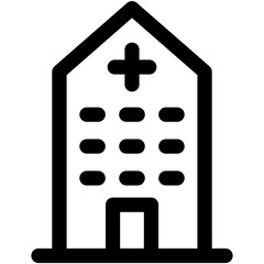 Hospital Building Vector Icon