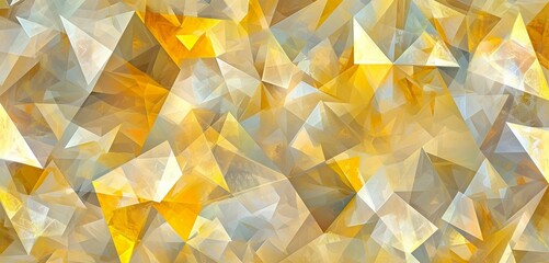 Soft lemon diamonds create a serene cubist pattern.