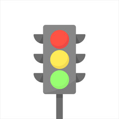 Simple traffic light on white background