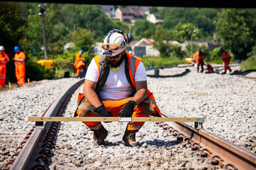 railway construction on site in UK