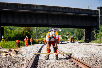 railway construction on site in UK