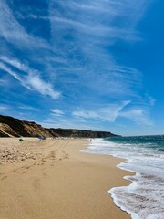 Waved ocean, blue ocean horizon, seascape horizon background, natural ocean view
