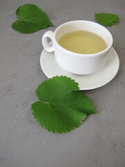 A cup of tea from white mulberry leaves, mulberry leaf tea