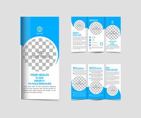 Medical Tri-Fold Brochure Design Template  editable